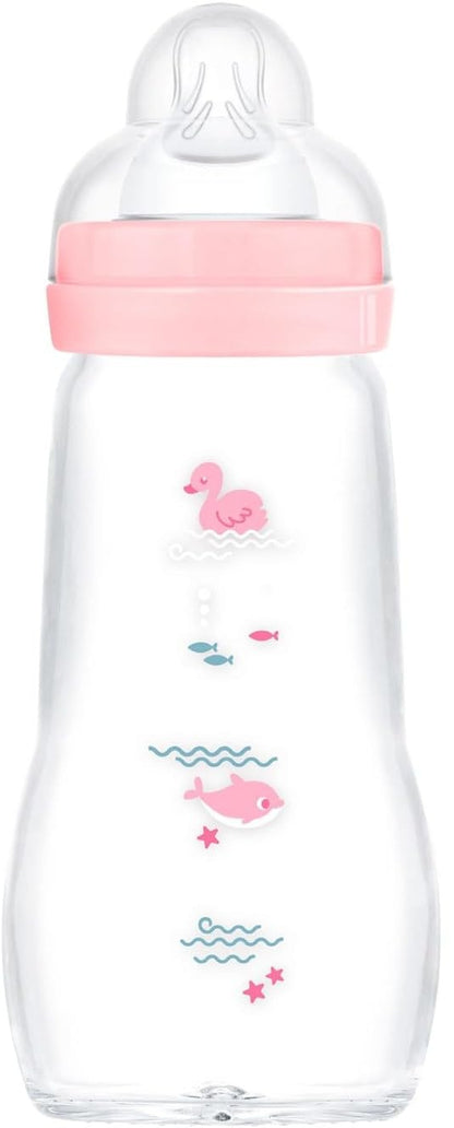 MAM Feel Good glass bottle 260 ml teat 2 medium flow 2 m+ DUCK