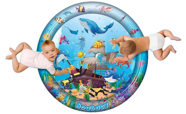 NOUBABY XXL vodní podložka na hraní na bříšku 100 cm OCEÁN