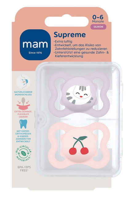 MAM Supreme silikonový dudlík 0–6 měsíců x2