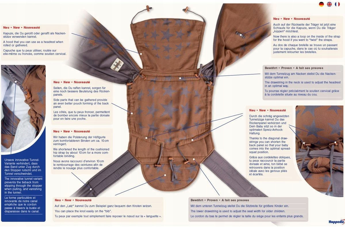 HOPPEDIZ hop-tye ergonomic baby carrier