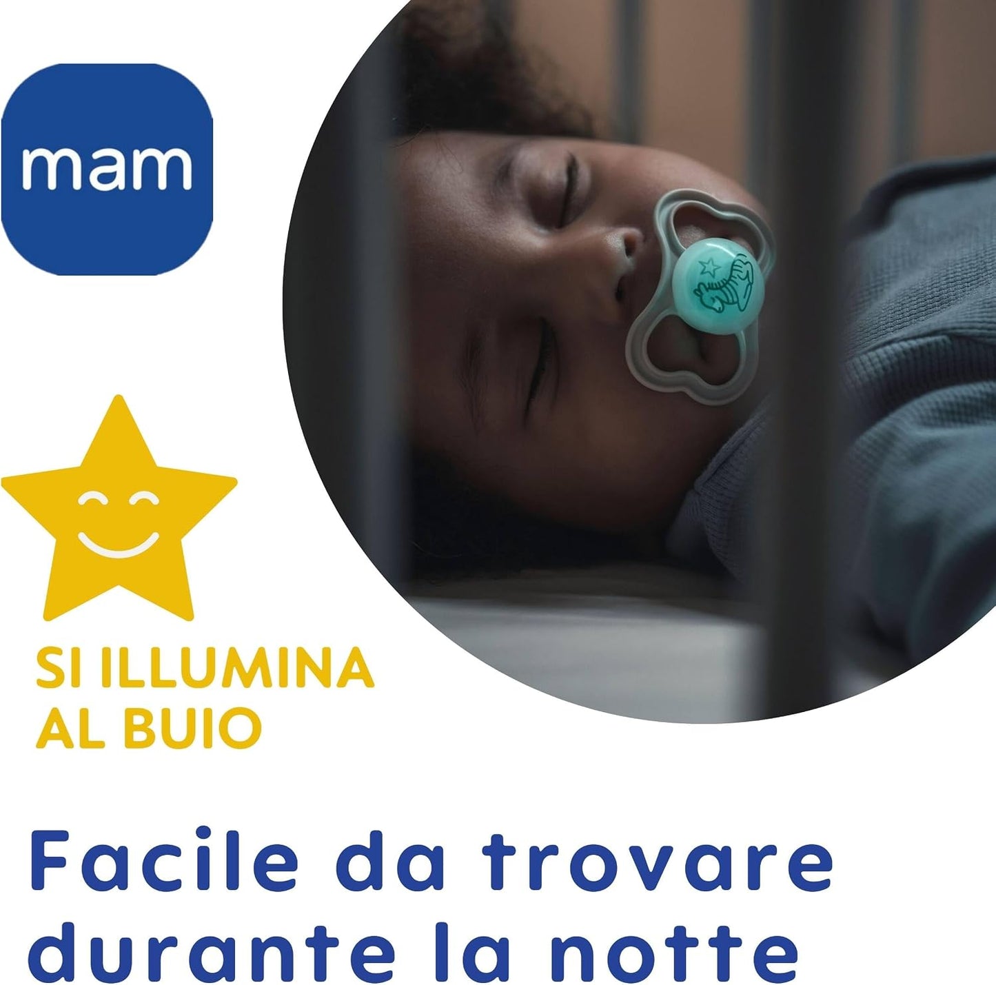 MAM Air Night silicone pacifier 16+ months x2 GLOW-IN-THE-DARK