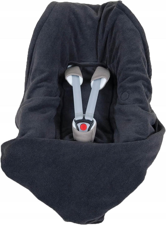 HOPPEDIZ fleece wrap blanket for a car seat with 3- and 5-point harnesses
