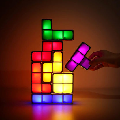JUSTUP The Magic Block noční LED lampička 7 prvků 7 barev TETRIS