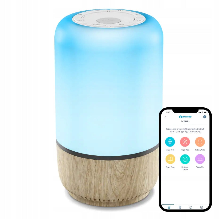 MAXI-COSI Soothe noční LED lampička s reproduktorem aplikace Connected Home