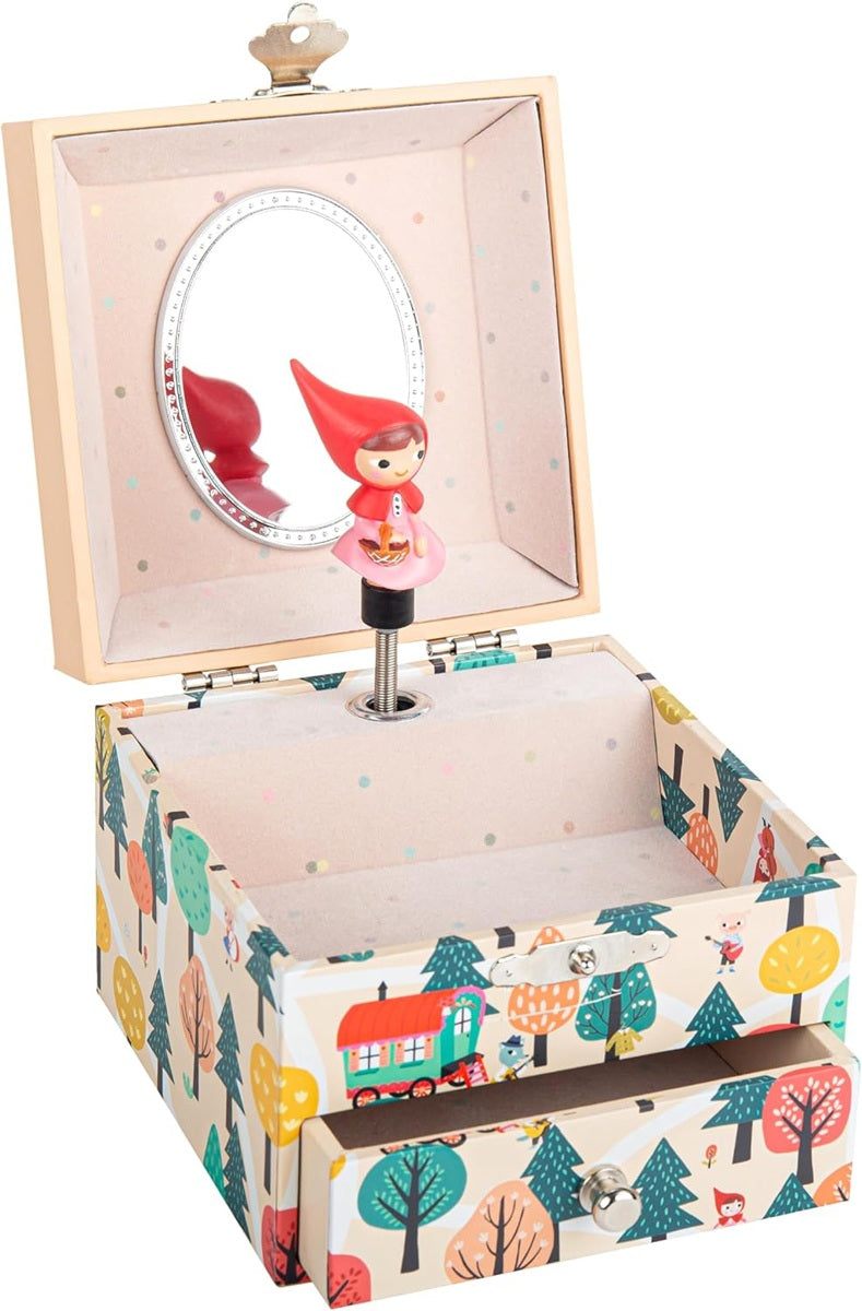 TROUSSELIER wooden magnetic music box LITTLE RED RIDING HOOD