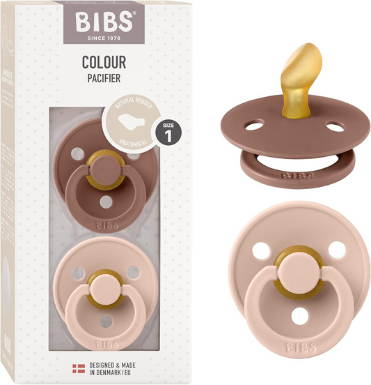 BIBS COLOUR succhietti calmanti 2 pezzi caucciù 0-6 mesi ANATOMICI