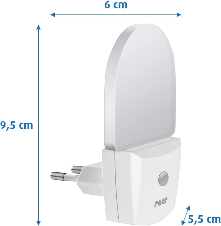 REER NightGuide LED plug-in night light with a dusk sensor, 6 x 9.5 cm – product image 2