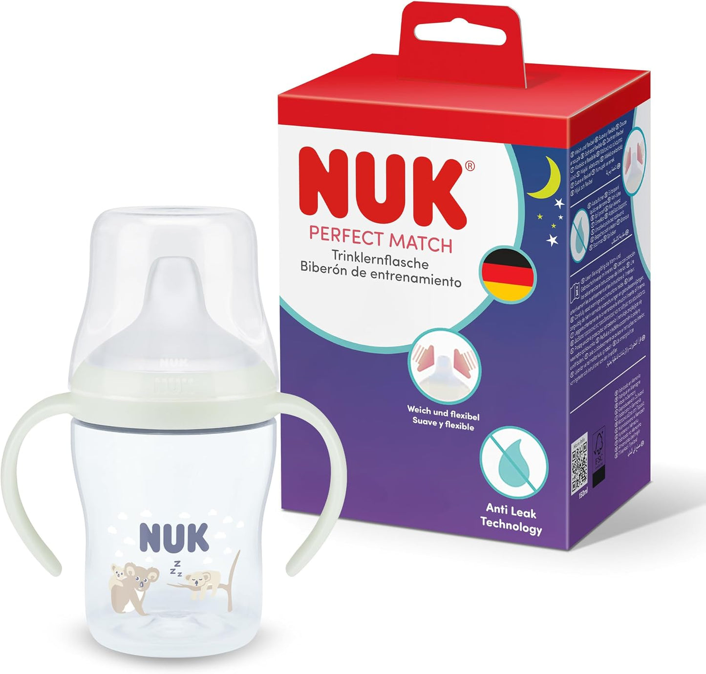 NUK Perfect Match non-spill cup 150ml 6m+ GLOWS IN THE DARK