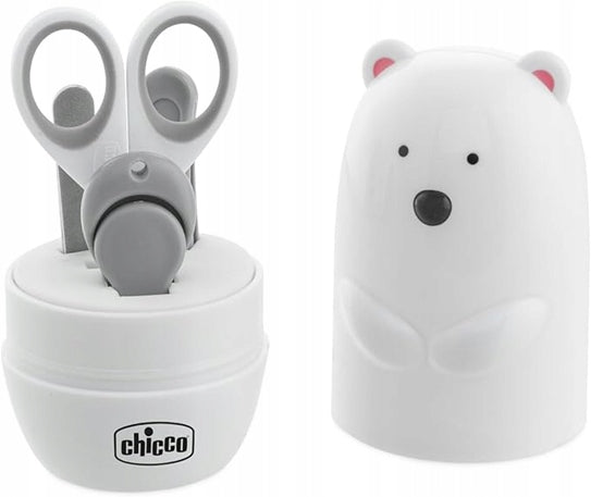 CHICCO Nagelpflegeset für Kinder, 5-teilig + Organizer EISBÄR