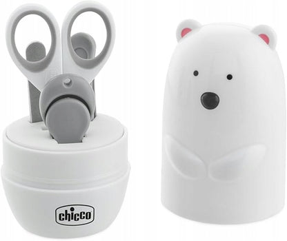 CHICCO Nagelpflegeset für Kinder, 5-teilig + Organizer EISBÄR