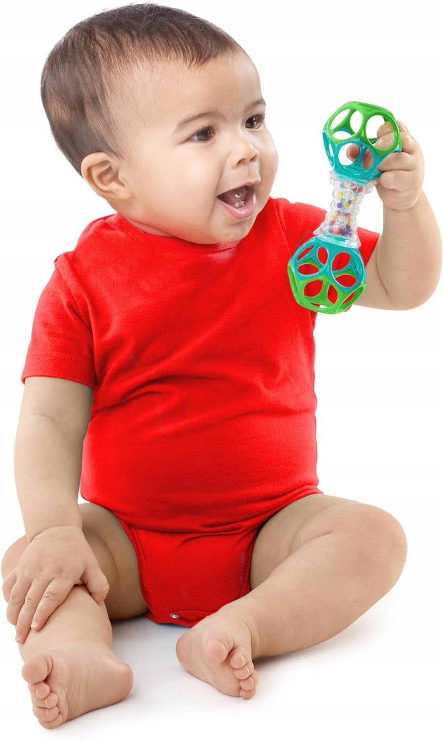 BRIGHT STARTS Oball Shaker teether and grabber with rattle, 14.5 cm