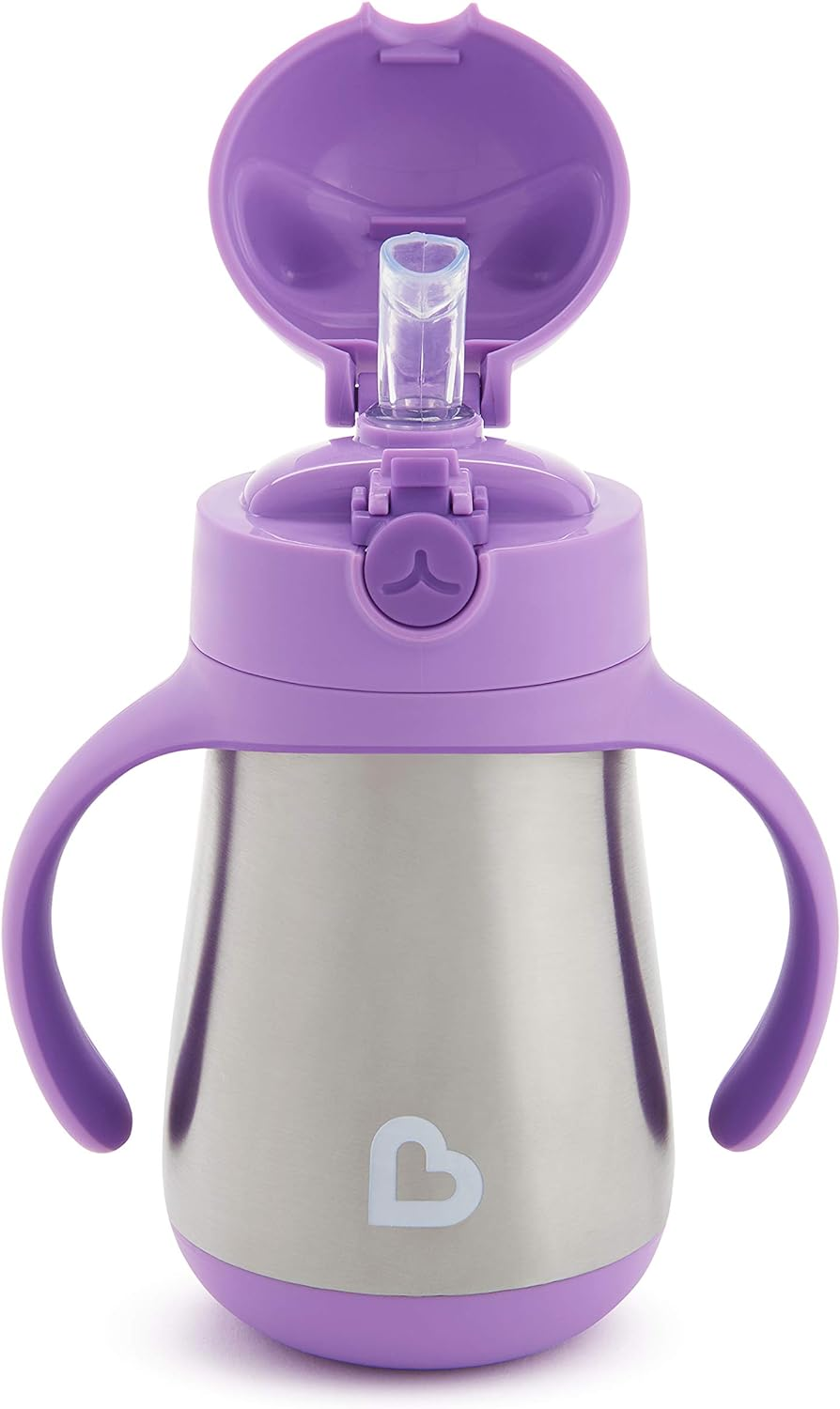 MUNCHKIN Cool Cat stainless steel straw sippy cup, 237 ml