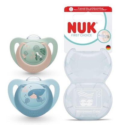 NUK First Choice dudlíky 18-36 měs. 2 ks. Želva/Velryba