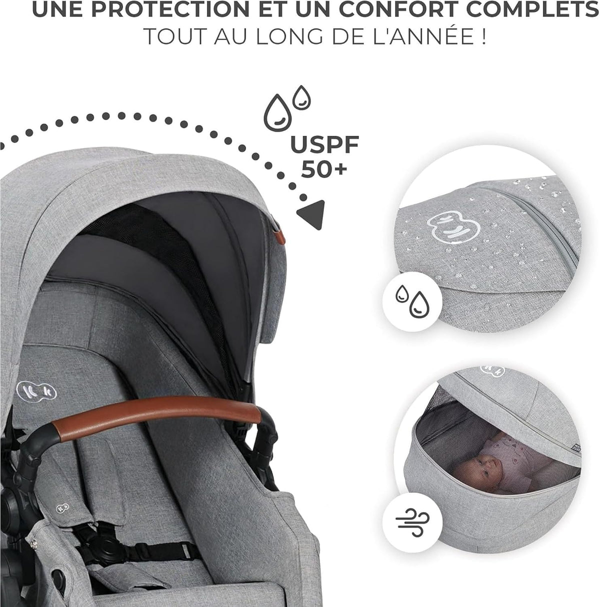 KINDERKRAFT B-TOUR 3-in-1 multifunction stroller up to 22kg + MINK PRO car seat