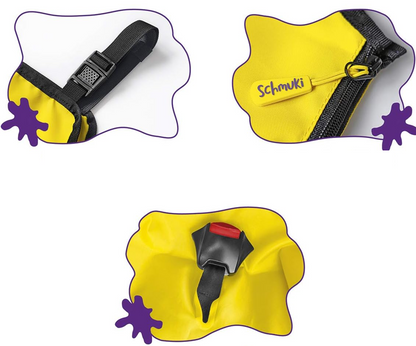 SCHMUKIprotector for pram and carcolour yellow-violetage 3-6 yearswidth 54 cm, length 98 cmmaterials