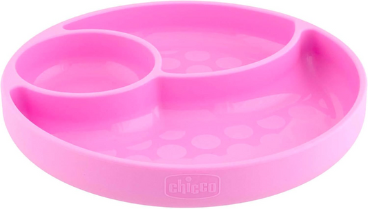 CHICCO Easy Menu háromrekeszes szilikontányér tapadókoronggal, 12 hó+