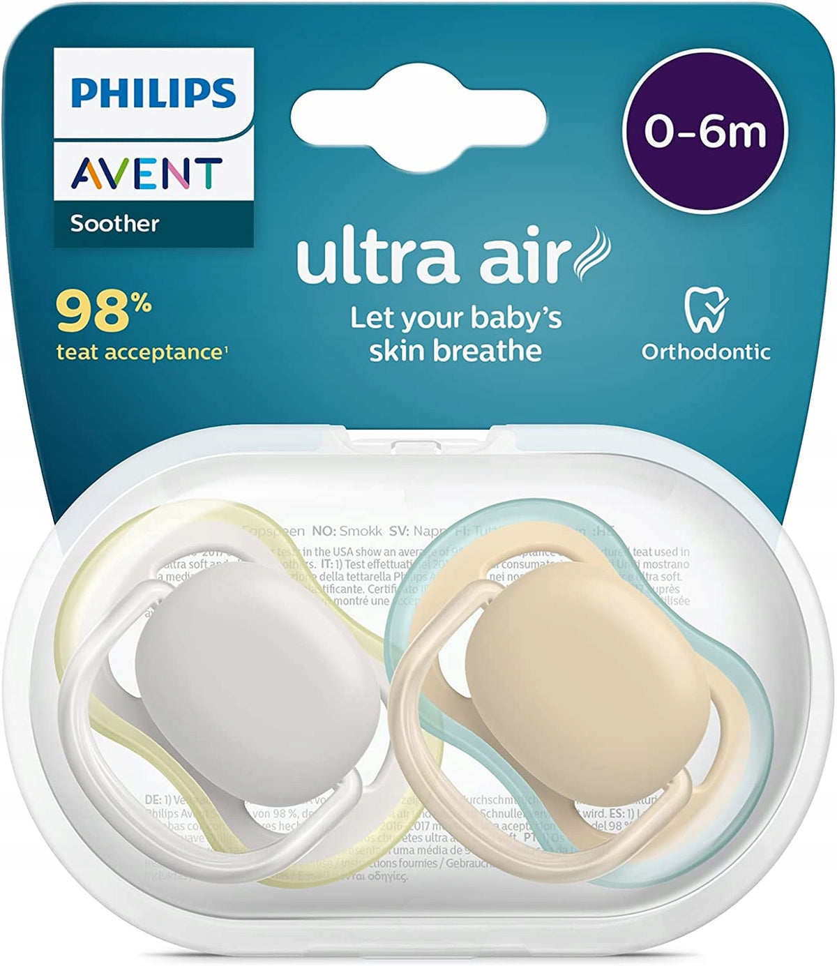 PHILIPS AVENT Ultra Air dudlíky x 2 0-6 měsíců