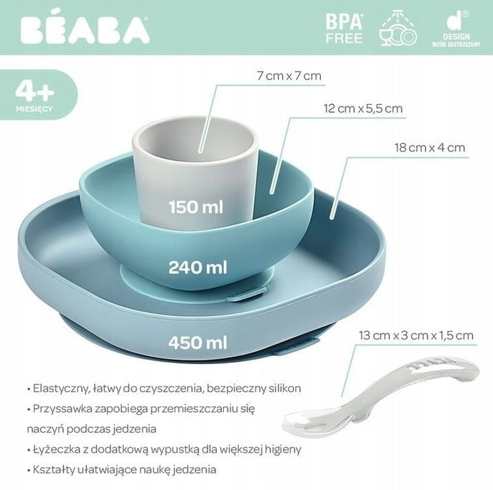 BEABA sada silikonového nádobí s přísavkou
