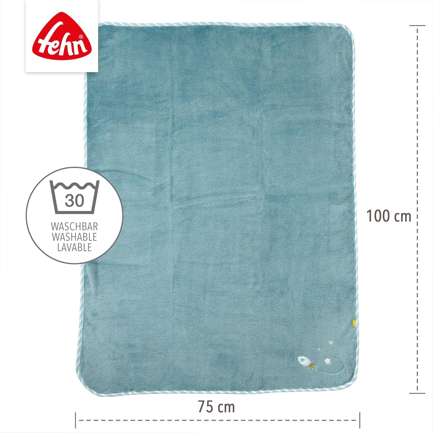 FEHN Little Castle baby blanket 75x100 cm with rattle – product image 5