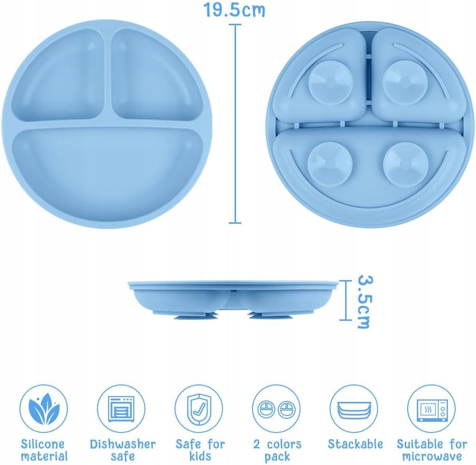 VICLOONthree-piece plate with suction cup x2, spoon and fork x2age 6 m +Material silicone, polypropylenefree