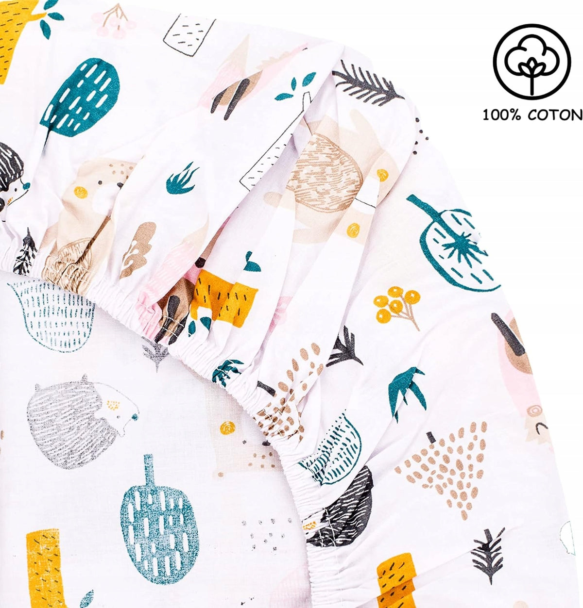 LOVELY HIPPO fitted sheet x2 + waterproof mattress protector for Next2Me 83X50