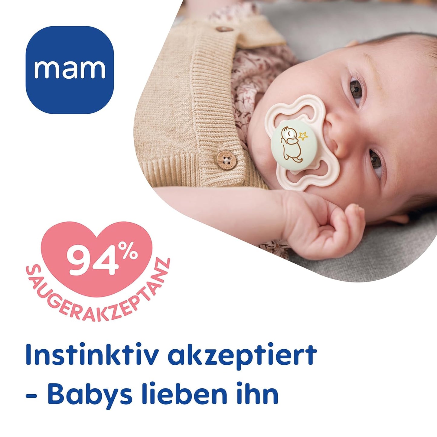 MAM Perfect silicone pacifier 6–16 months x2