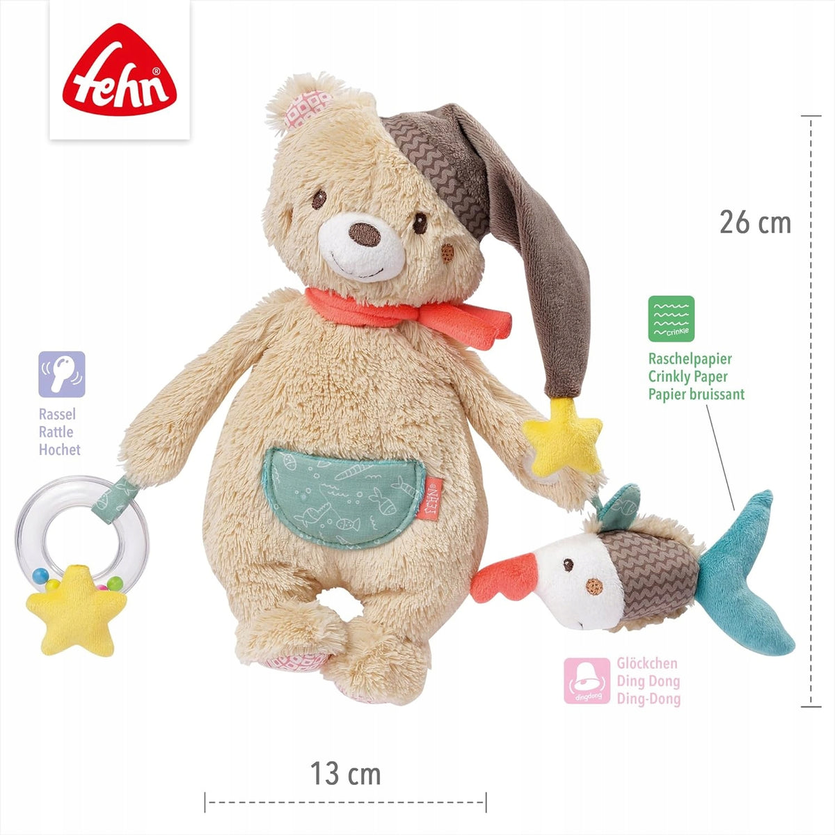 FEHN Bruno plush teddy bear - motorised pendant