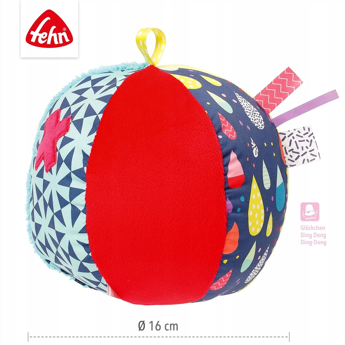 FEHN Color Stoffball mit Geräusch, 16 cm – Produktfoto 5