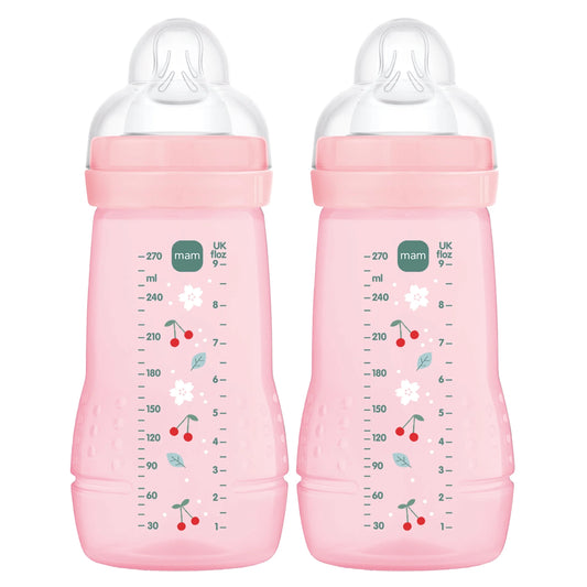 MAM Easy Active bottle set, 2 × 270 ml, age 0+, teat 1, CHERRIES
