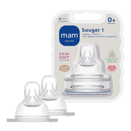 MAM bottle teat 0+ (size 1) slow flow x2
