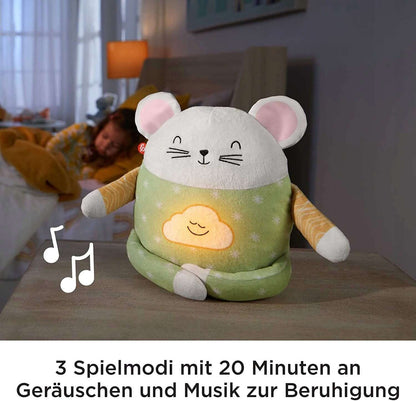 FISHER-PRICE myszka do medytacji uspokajacz J.DE. pluszowa myszka z muzyką i kojącymi dźwiękami do uspokajania dziecka