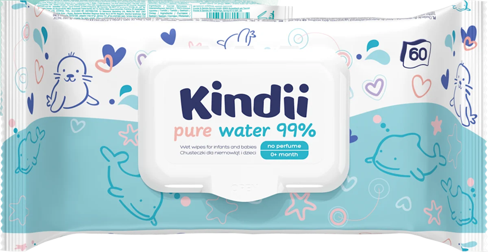 KINDII Pure Water 99 wet wipes x60