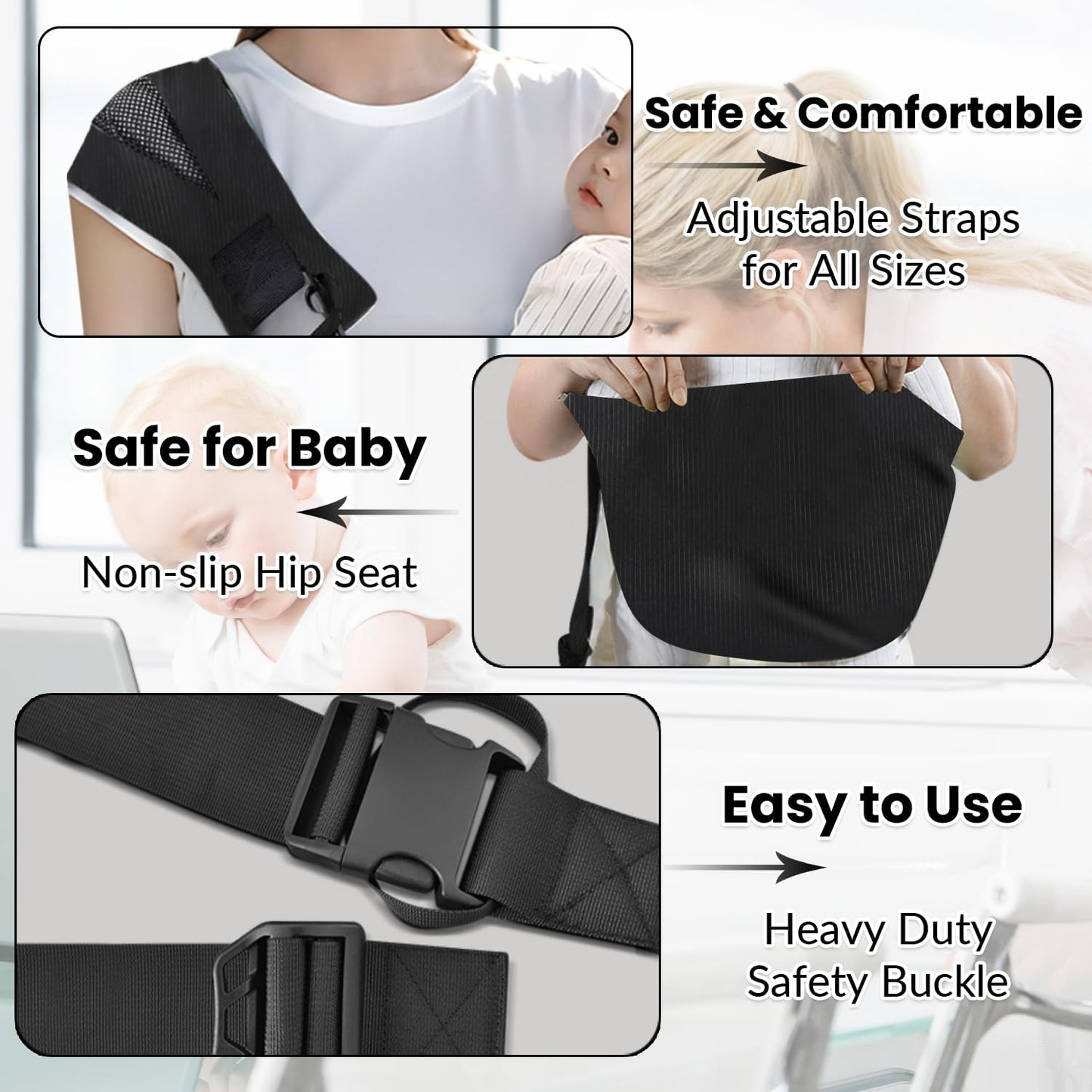 Adjustable baby carrier 3-36 months black