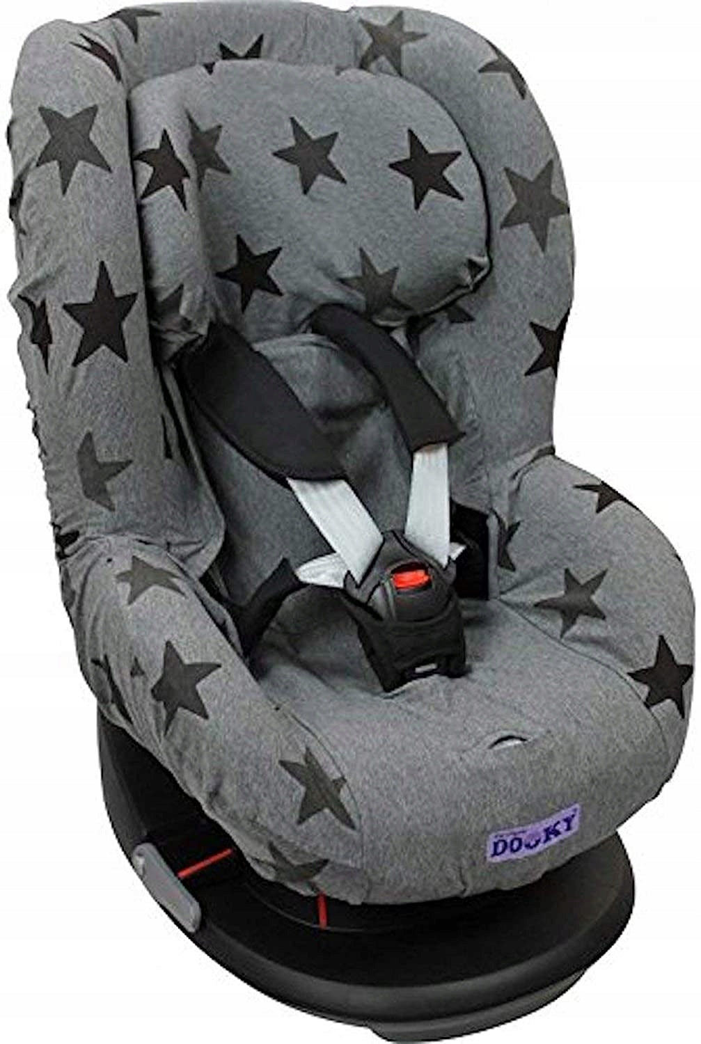 DOOKY Seat Cover 1seat covercolour grey with starssuitable for group 1 seats (9-18kg) - see list on one of the