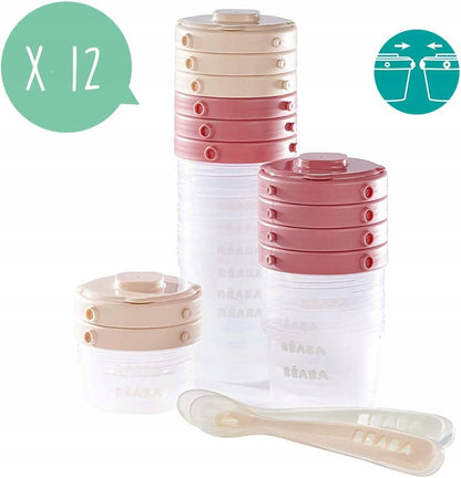 BEABA 12 containers with caps with CLICK system