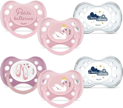 DODIE Essential silicone pacifier x6 6m+ DAY&NIGHT