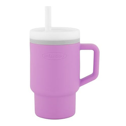 Infantino My 1st Tumbler fialový hrnek s brčkem