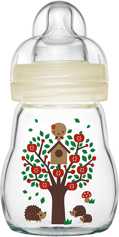 MAM Feel Good skleněná láhev 170 ml 0 m+ dudlík 1