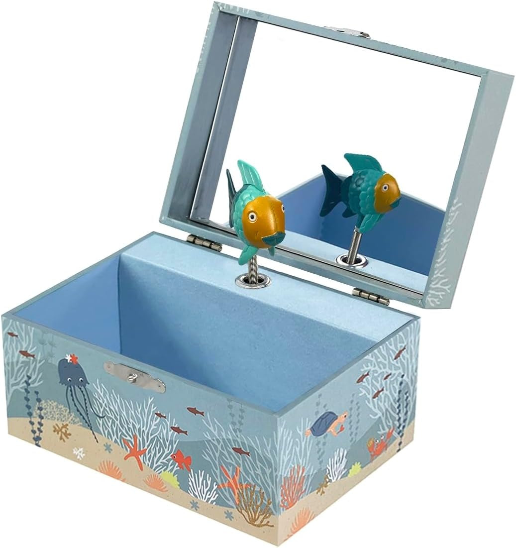 TROUSSELIER jewelry box with a wind-up music box that glows in the dark, OCEAN