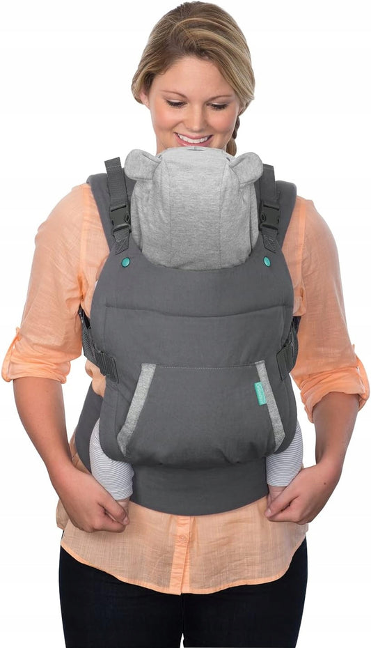 INFANTINO Cuddle Up ergonomische Babytrage 5,5 - 18 kg mit Kapuze