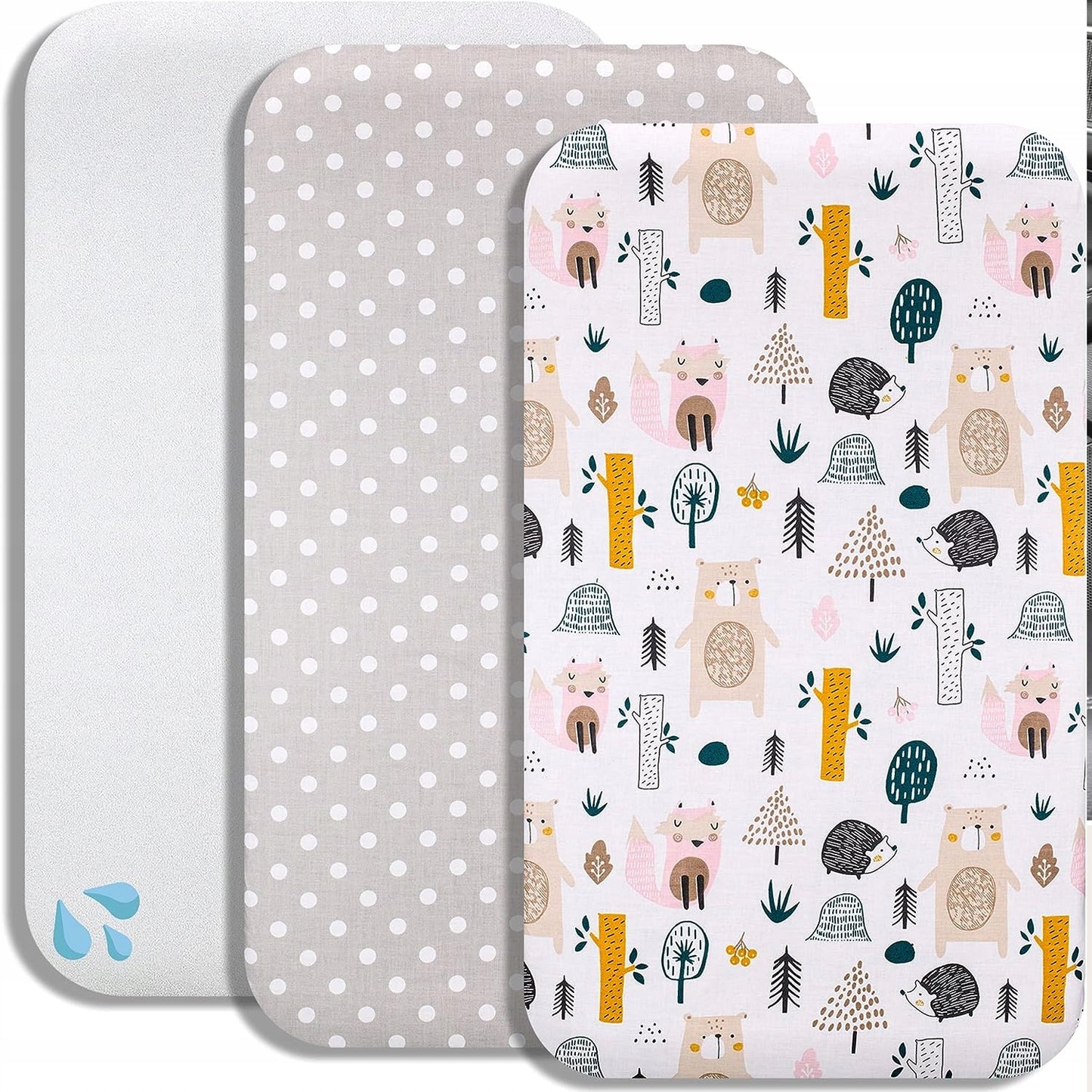 LOVELY HIPPO fitted sheet x2 + waterproof mattress protector for Next2Me 83X50