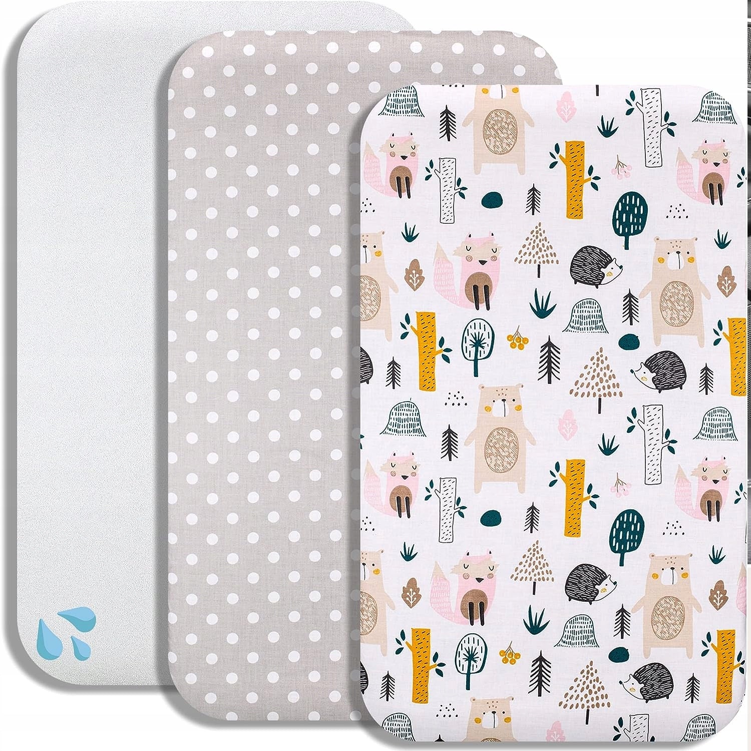LOVELY HIPPO fitted sheet x2 + waterproof mattress protector for Next2Me 83X50