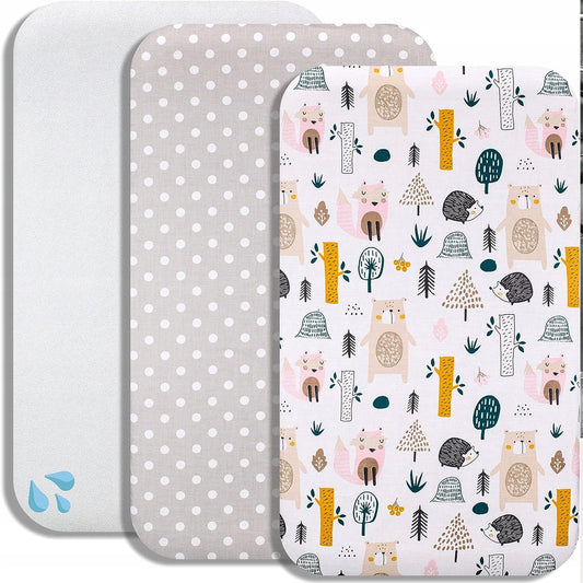 LOVELY HIPPO cearșaf cu elastic x2 + saltea impermeabilă Next2Me 83X50