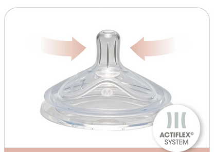 NIP First Moment láhev s dudlíkem velikost M střední průtok 270 ml ACTIFLEX