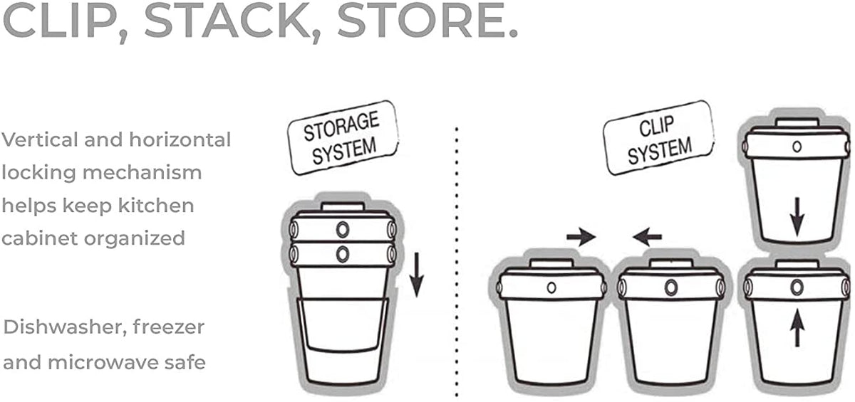 BEABA 12 containers with caps with CLICK system