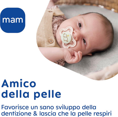 MAM Air Night silicone pacifier 16+ months x2 GLOW-IN-THE-DARK