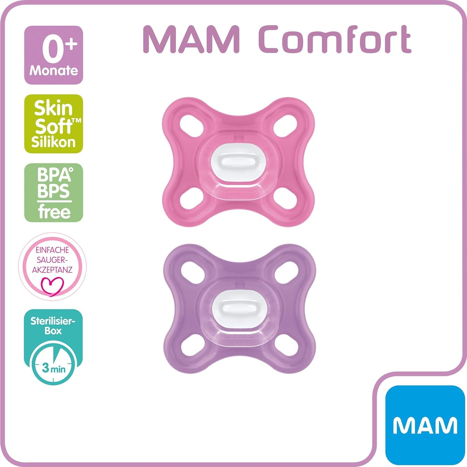 MAM COMFORT pacifier for premature newborns x2 0+ months