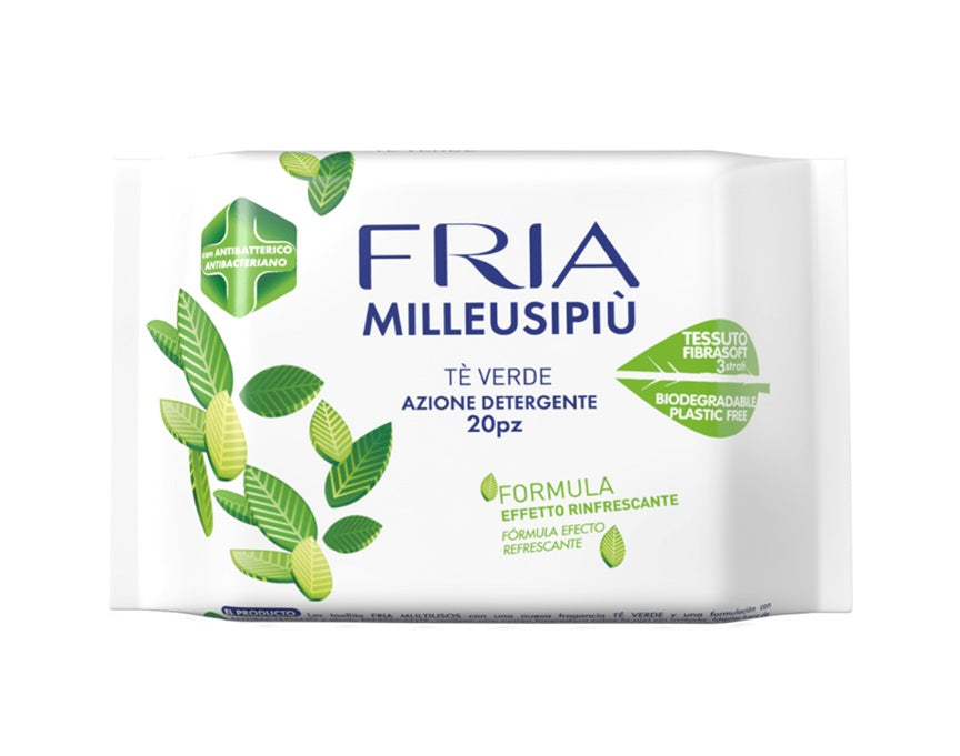 FRIA Milleusi Piu třívrstvé vlhčené ubrousky zelený čaj x20
