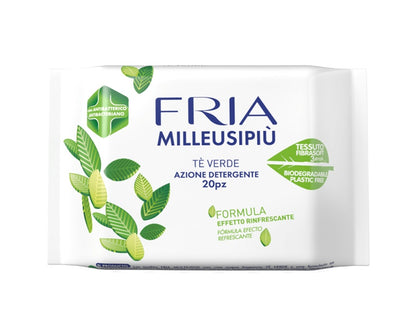 FRIA Milleusi Piu třívrstvé vlhčené ubrousky zelený čaj x20
