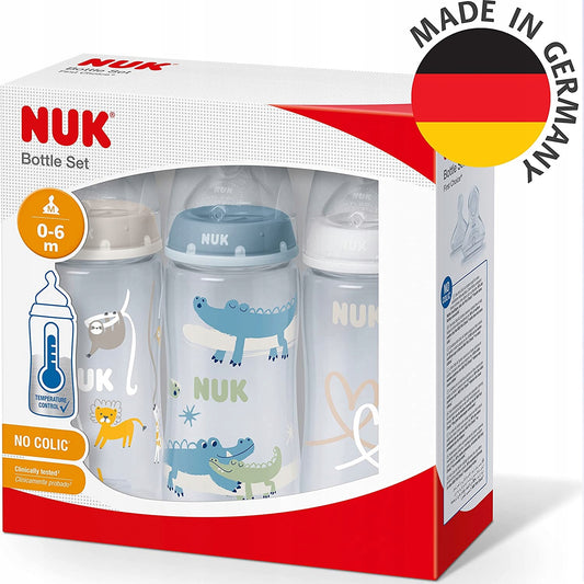 NUK No Colic set di biberon 3x 300 ml 0-6